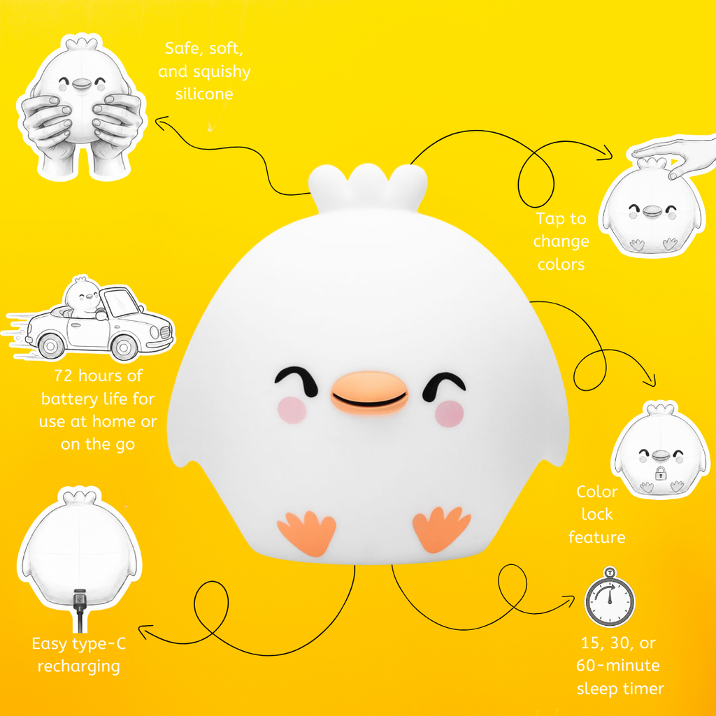 LumiPets® Clara the Chicken- Children's Touch Night Light