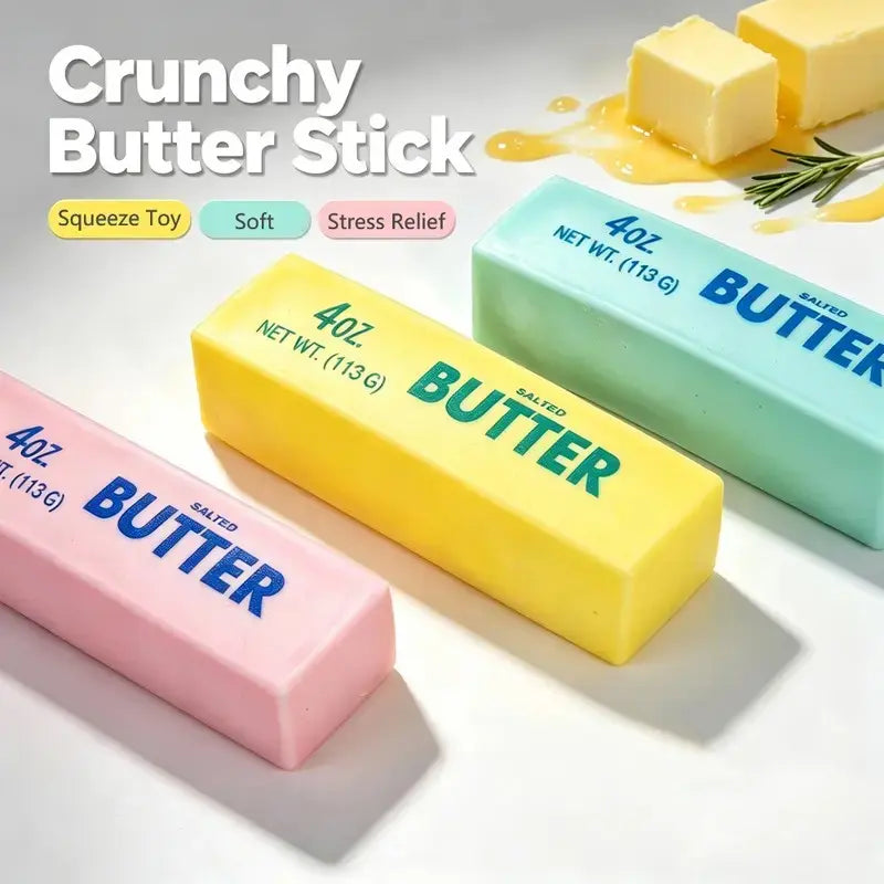 Crunchy Butter Squishy Cheese Sticks Toy,Slow-Rebound Stress Relief Toy Building Blocks,Cute Soft Sensory Toy, Relaxing Desk Toy Squeeze Toy Stress Relief Desk Toy For All Ages,Stress Relief Gift