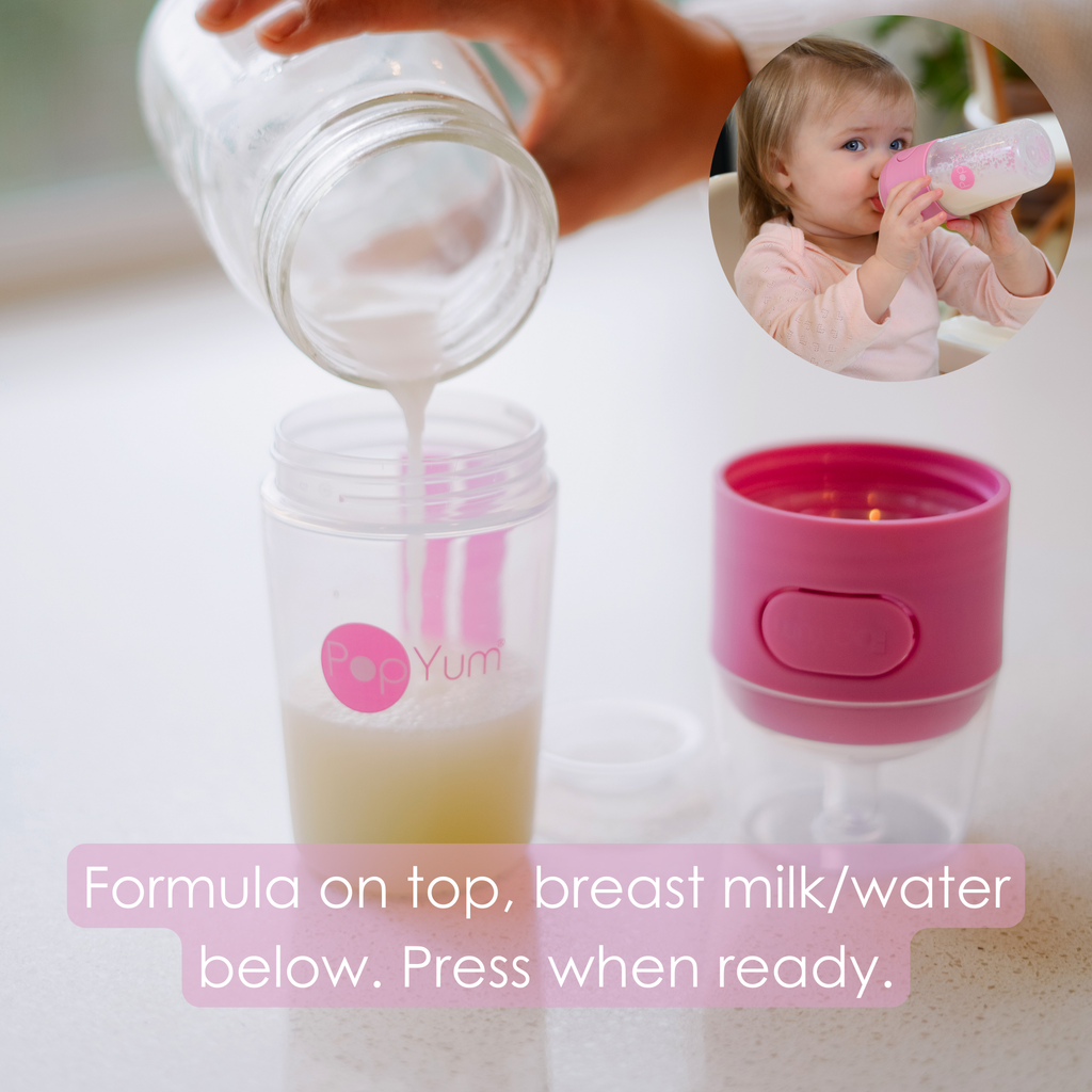PopYum 9oz Anti-Colic Baby Bottle for Breast and Formula Feeding, 3-Pack, Orange, #2 Medium Flow Nipples