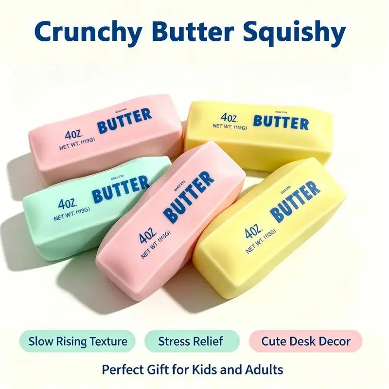 Crunchy Butter Squishy Cheese Sticks Toy,Slow-Rebound Stress Relief Toy Building Blocks,Cute Soft Sensory Toy, Relaxing Desk Toy Squeeze Toy Stress Relief Desk Toy For All Ages,Stress Relief Gift