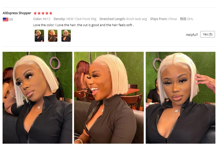 13x4 13x6 613 HD Blonde Bob Hair Wig Human Hair Lace Frontal Wig Brazilian Straight Bob Wig Lace Front Human Hair Wigs For Women