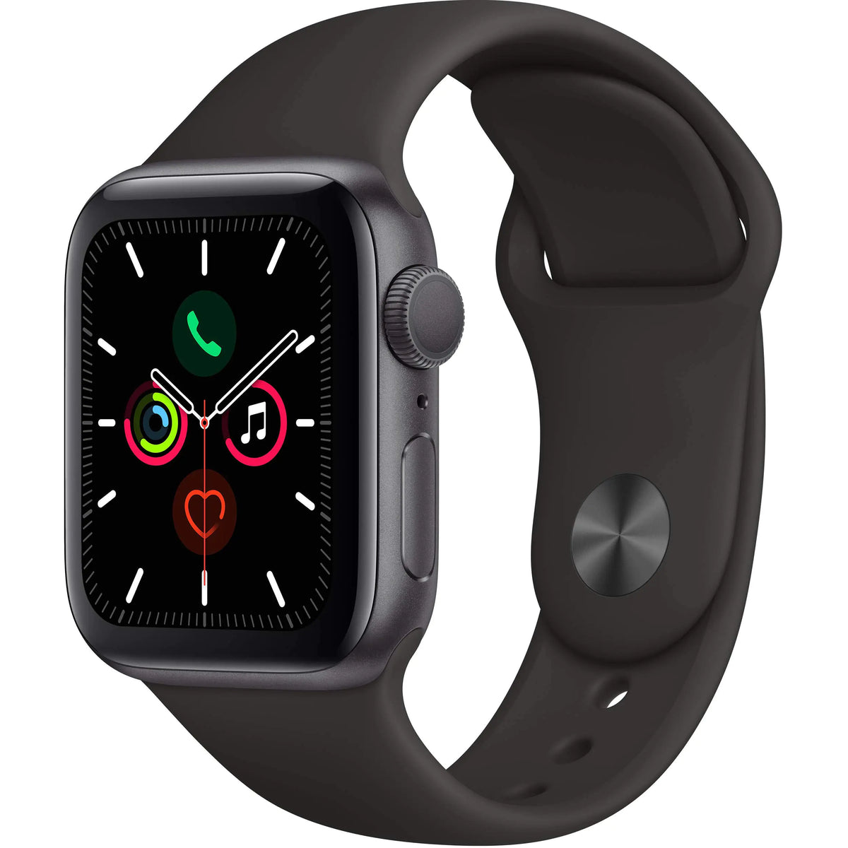 Apple Watch Series 4 (GPS 44MM) - Space Gray Aluminum Case with Black Sport Band (Renewed)