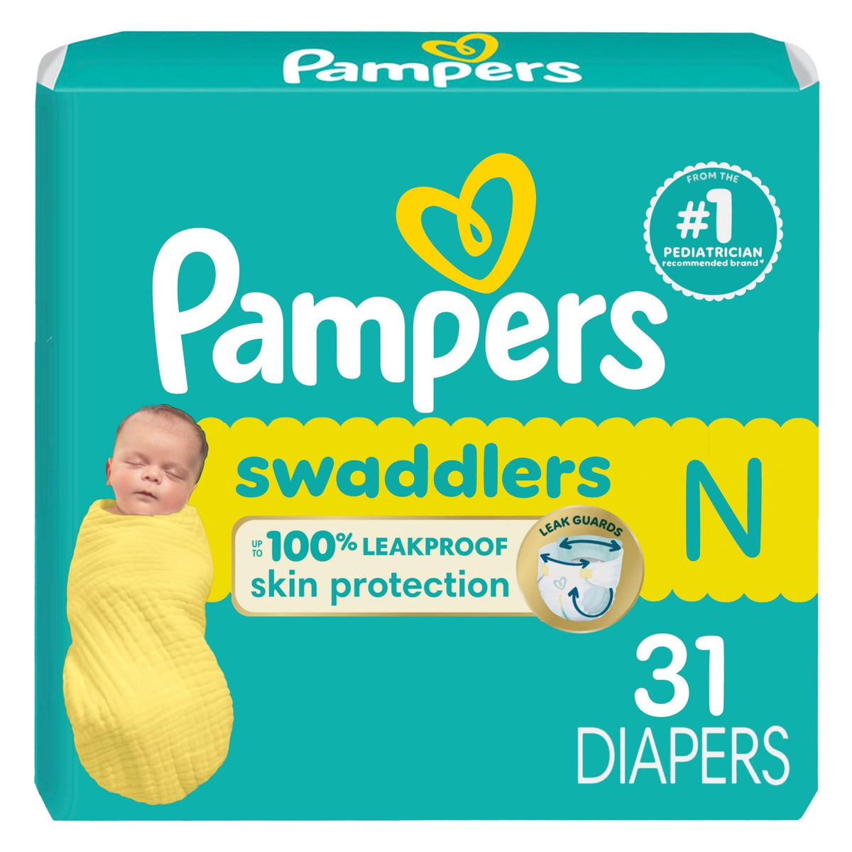 Pampers Baby Diapers - Swaddlers - Size 5, 132 Count, Ultra Absorbent Disposable Infant Diaper