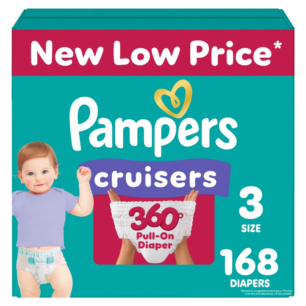 Pampers Diapers - Cruisers 360 - Size 5, 128 Count, Babyproof up to 100% Leakproof Pull-On Diaper