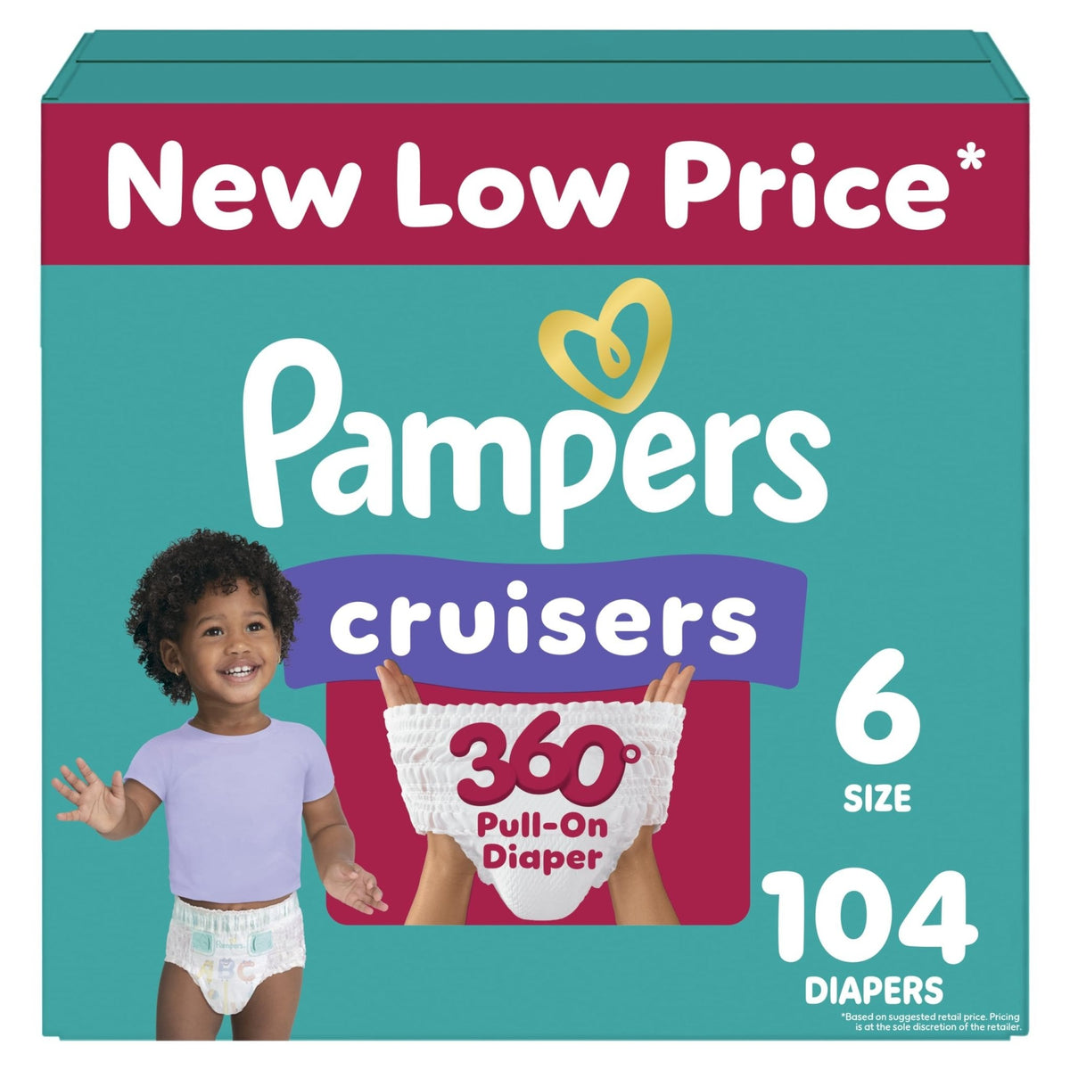 Pampers Diapers - Cruisers 360 - Size 5, 128 Count, Babyproof up to 100% Leakproof Pull-On Diaper